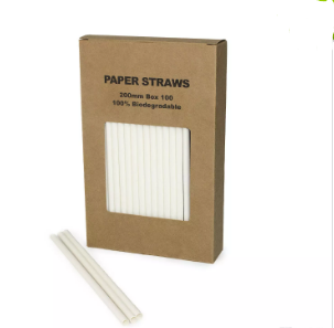 Black Paper Straws - Eco-Friendly and Biodegradable (100 Pack)