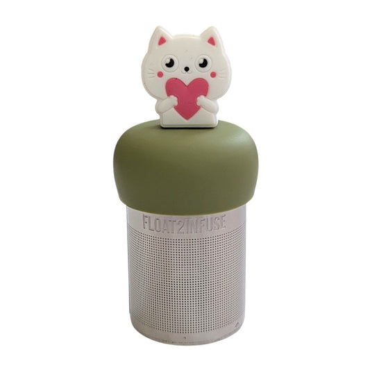 Floating White Heart Cat Tea Infuser - Cute Animal Tea Infuser for Loose Tea