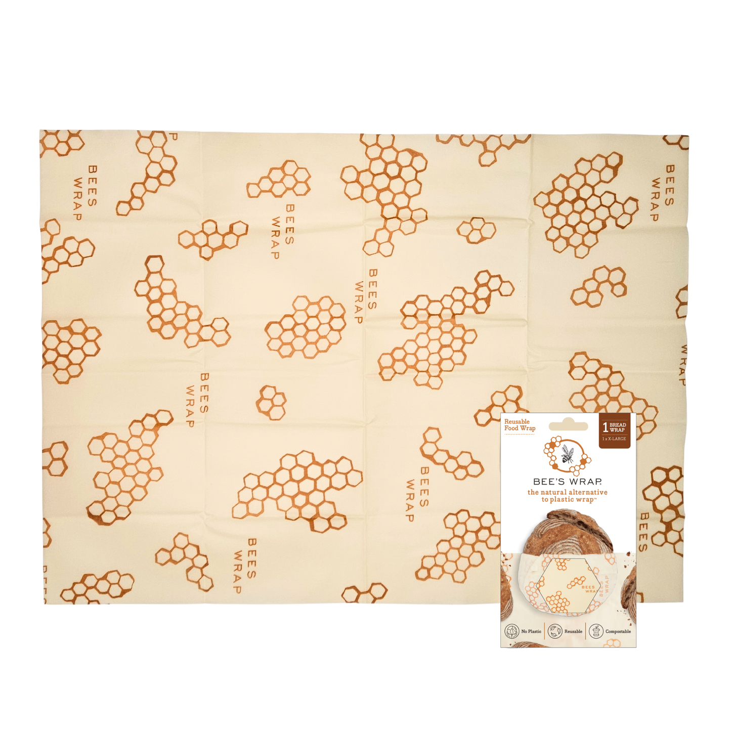 Bee's Wrap Bread Wrap, Honeycomb