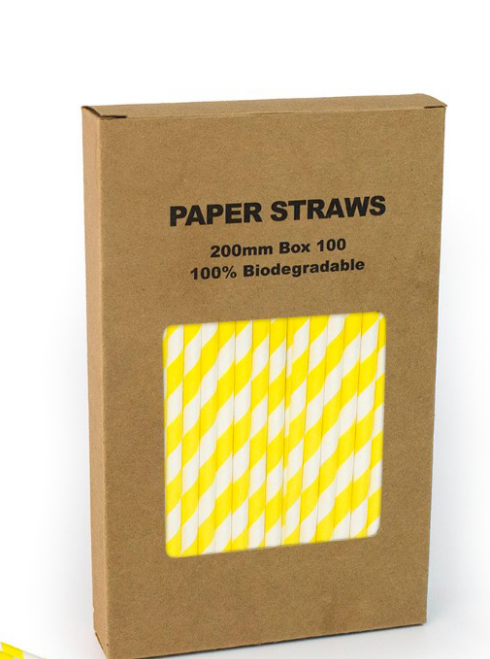 Black Paper Straws - Eco-Friendly and Biodegradable (100 Pack)