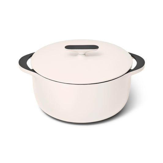 Caraway Enameled Dutch Oven - 6.5 qt Cast Iron Dutch Oven With Lid - 3 Layer Enamel Coating - No Seasoning Required - Compatible With All Stovetops - Oven Safe - No Forever Chemicals - Cream