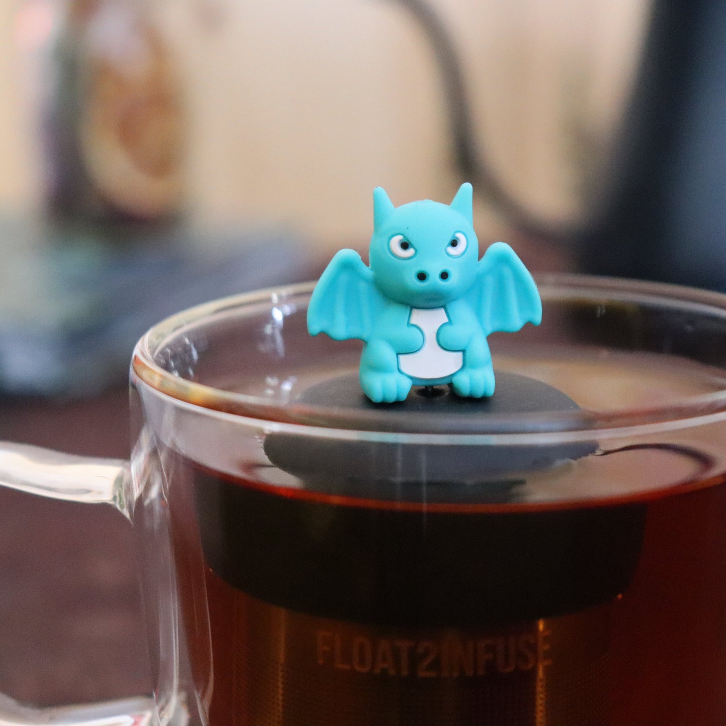 Floating Mad Teal Dragon Tea Infuser - Cute Animal Tea Infuser for Loose Tea