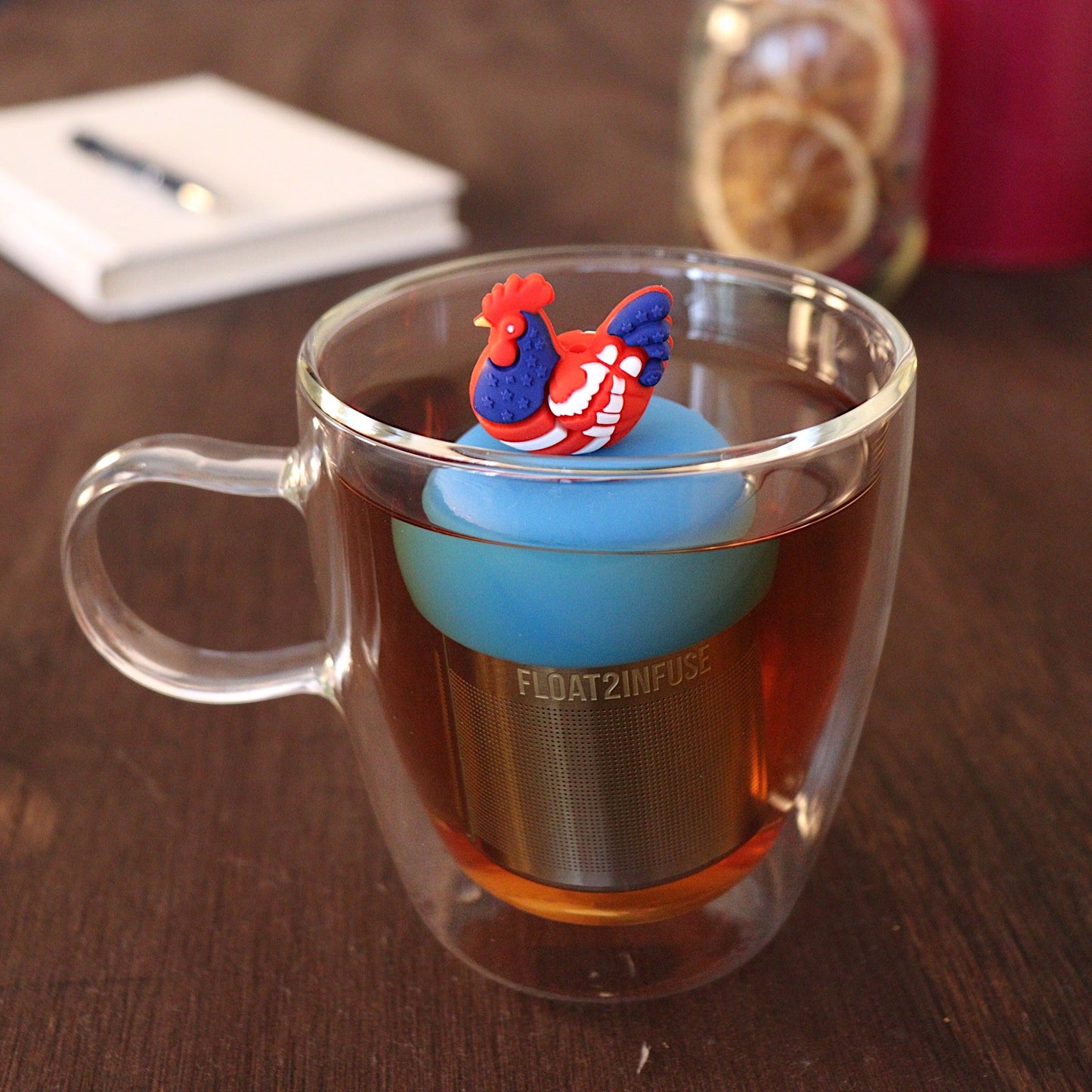 Floating Americana Chicken Tea Infuser - Cute Animal Tea Infuser for Loose Tea