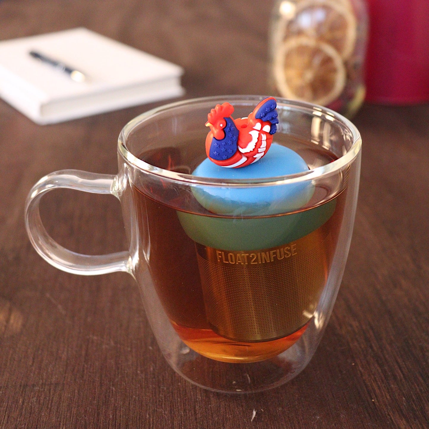 Floating Americana Chicken Tea Infuser - Cute Animal Tea Infuser for Loose Tea