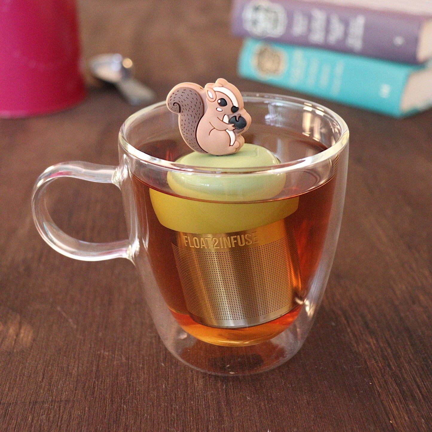 Floating Brown Squirrel Tea Infuser - Cute Animal Tea Infuser for Loose Tea