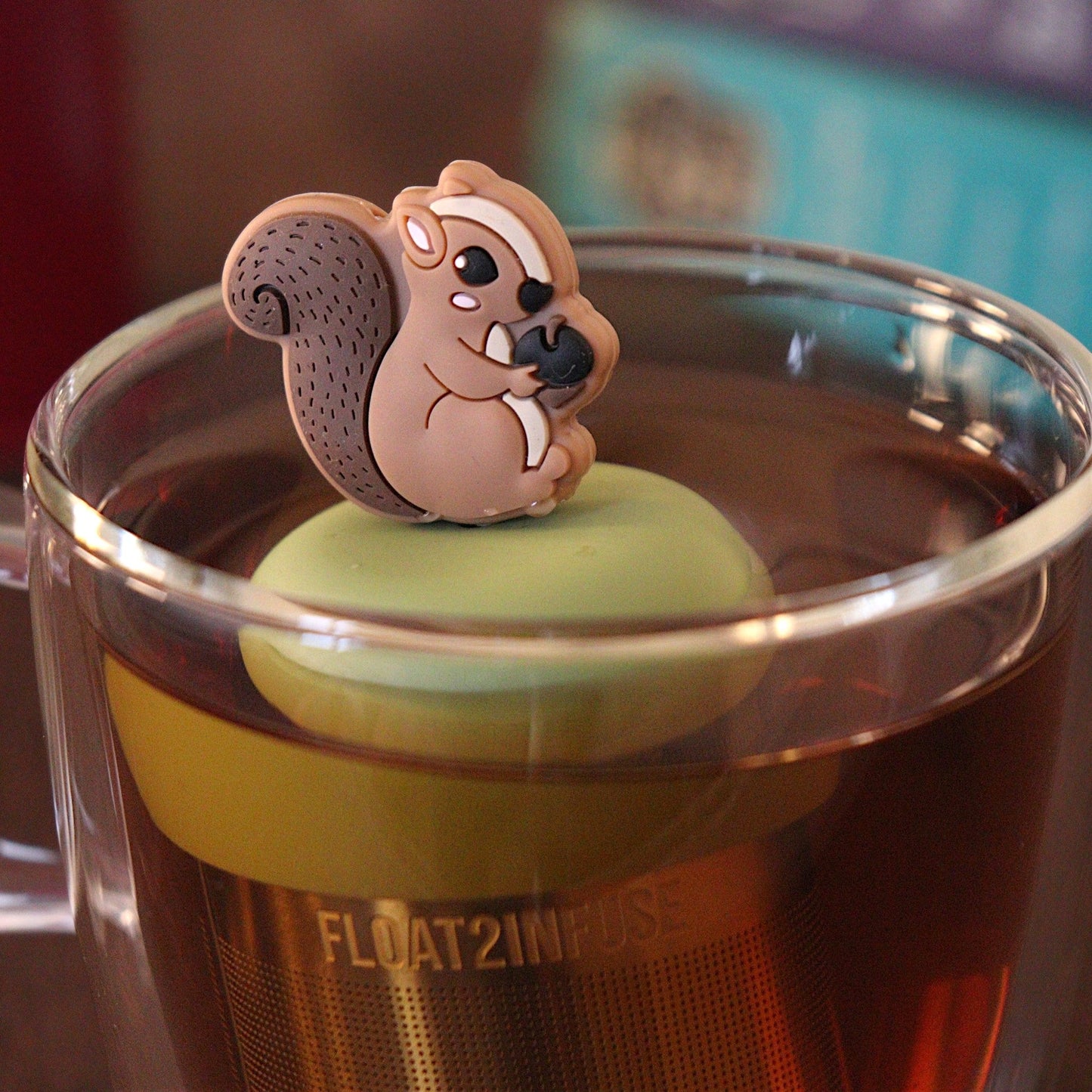 Floating Brown Squirrel Tea Infuser - Cute Animal Tea Infuser for Loose Tea