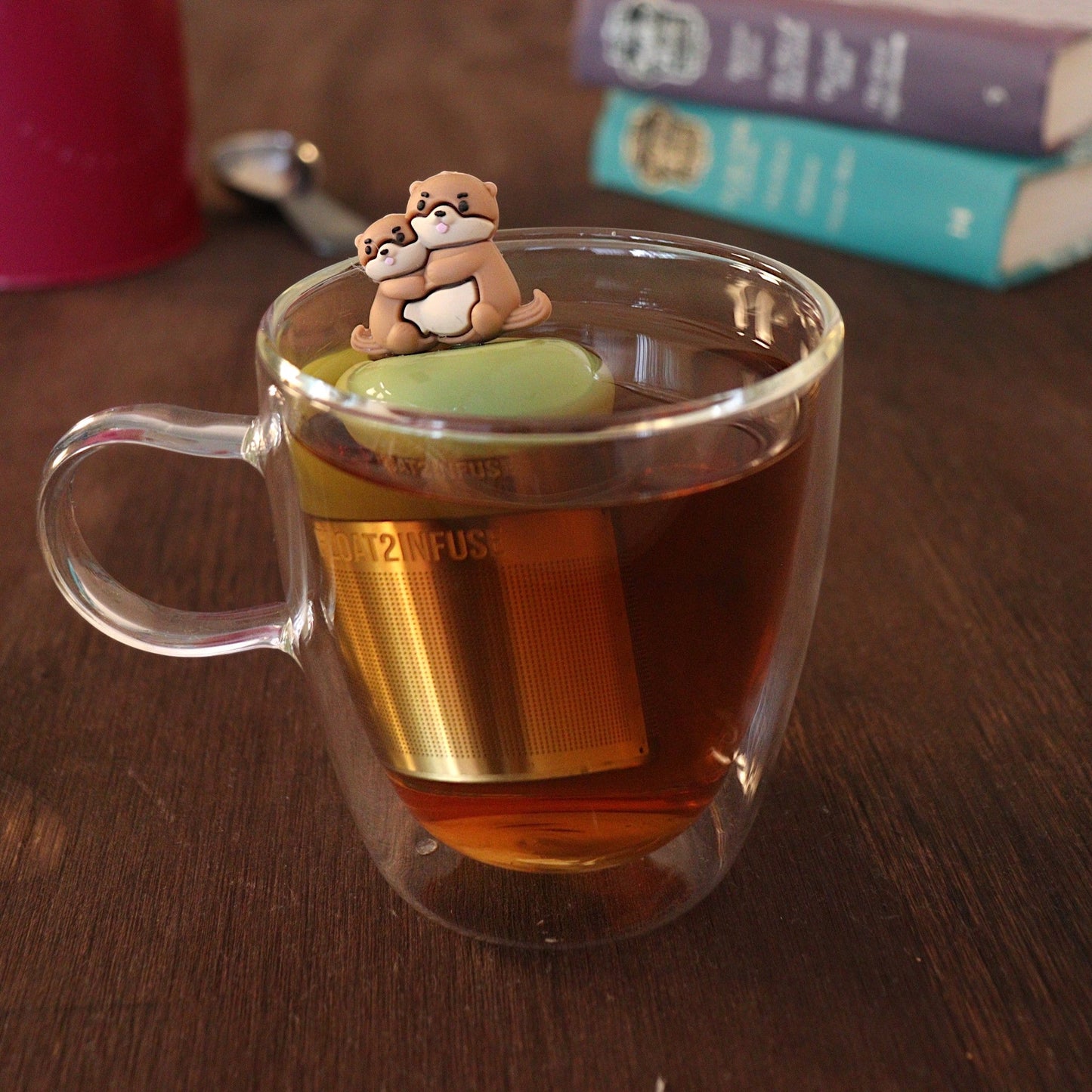 Floating Mom & Baby Otter Tea Infuser - Cute Animals Tea Infuser for Loose Tea