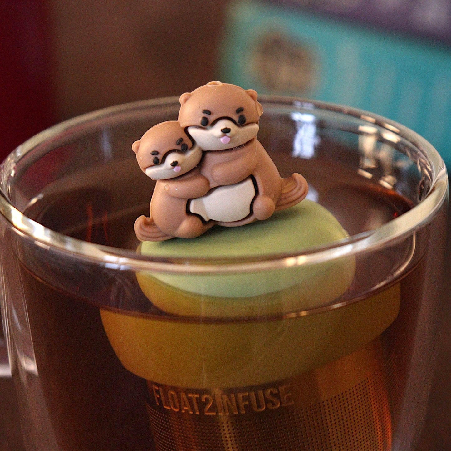 Floating Mom & Baby Otter Tea Infuser - Cute Animals Tea Infuser for Loose Tea